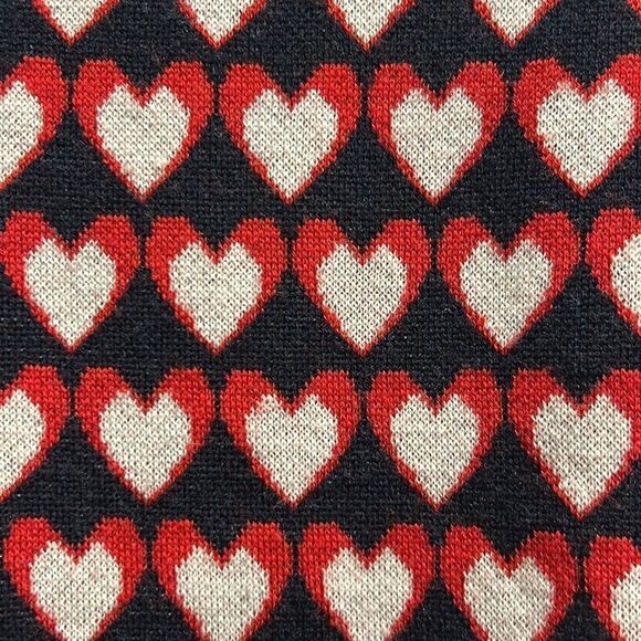 Chinti & Parker Navy/Red/White Heart Print Wool Sweater, Size Small - Picture 10 of 12